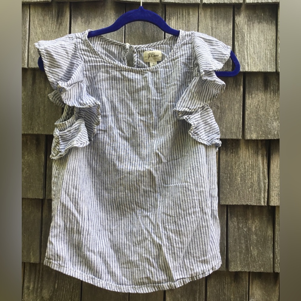 J. Crew Blue and White Striped Top